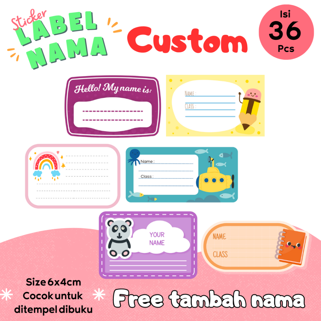 

Label Nama Buku Pelajaran Stiker Label Buku Tulis Stiker HVS