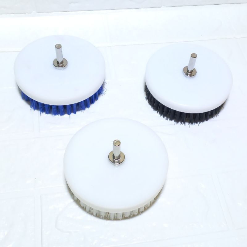 Sikat Mata Bor untuk Sofa dan Karpet Round Brush Putih Soft Biru Medium Hitam Hard