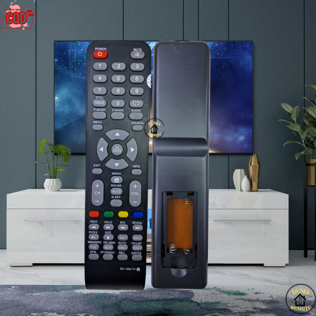 Remot Remote Tv Akari Tabung LED LCD Smart Type RC-1902 TV