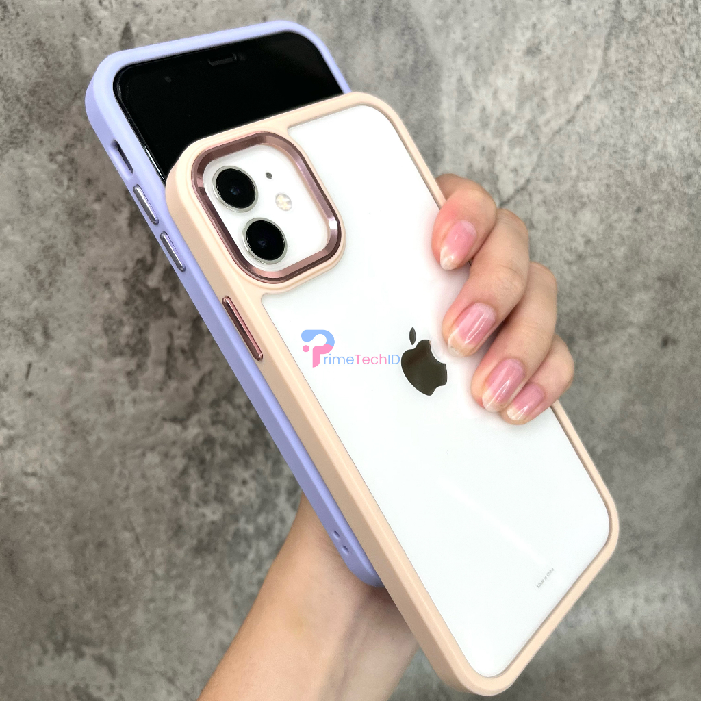 CASE IPHONE MATTE TRANSPARAN ACRYLIC Steel Hybrid Silicone Softcase Fullcover PELINDUNG LENSA METALIK For iphone 11 11 Pro 11 Pro Max 12 12 Pro 12 Pro Max 13 13 Pro 13 PRO PROMAX