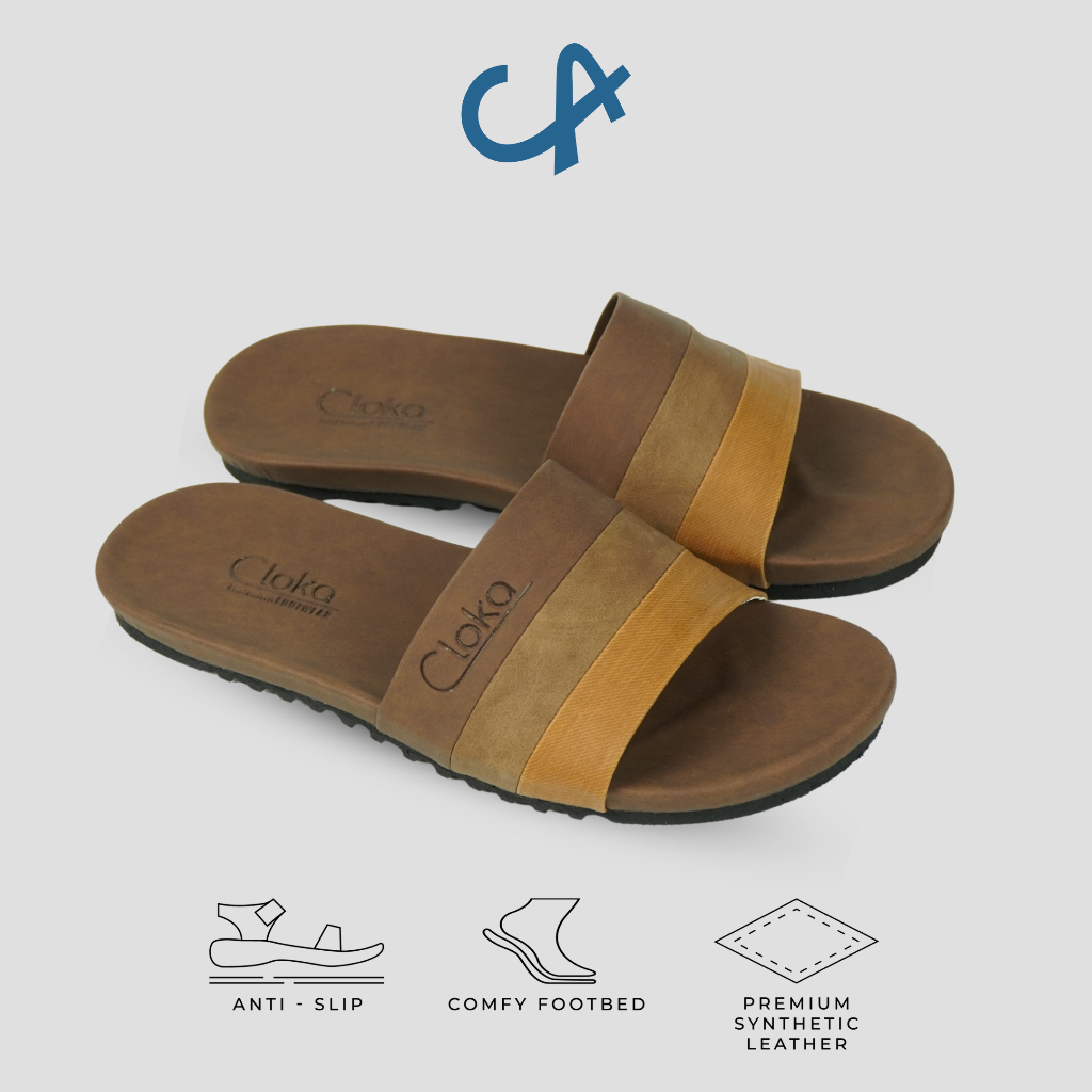 Sandal Selop Pria Kasual Santai Sendal Slide Slop Cowok Size Jumbo Flipflops Big Size Cloka Enea