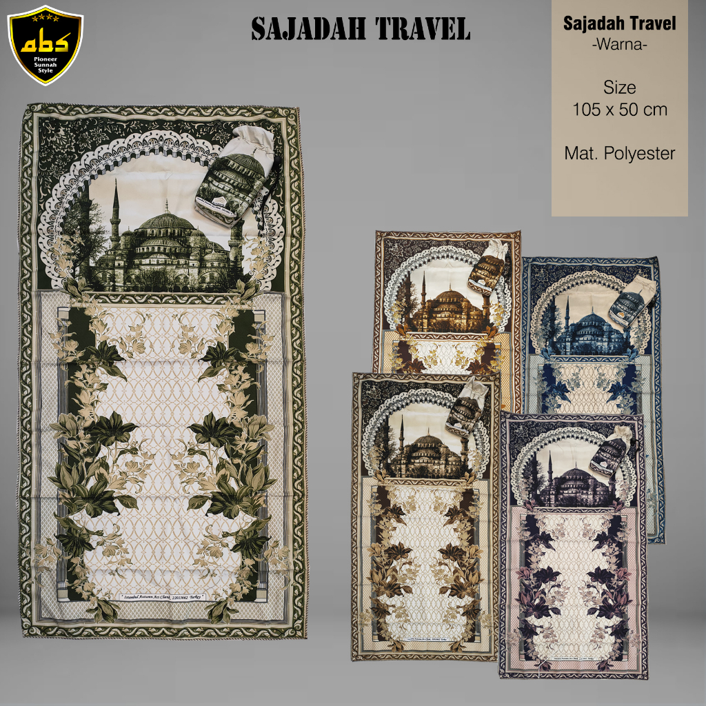 Sajadah Travel Motif Turkey Pouch Serut Resleting Perlengkapan Haji Umroh