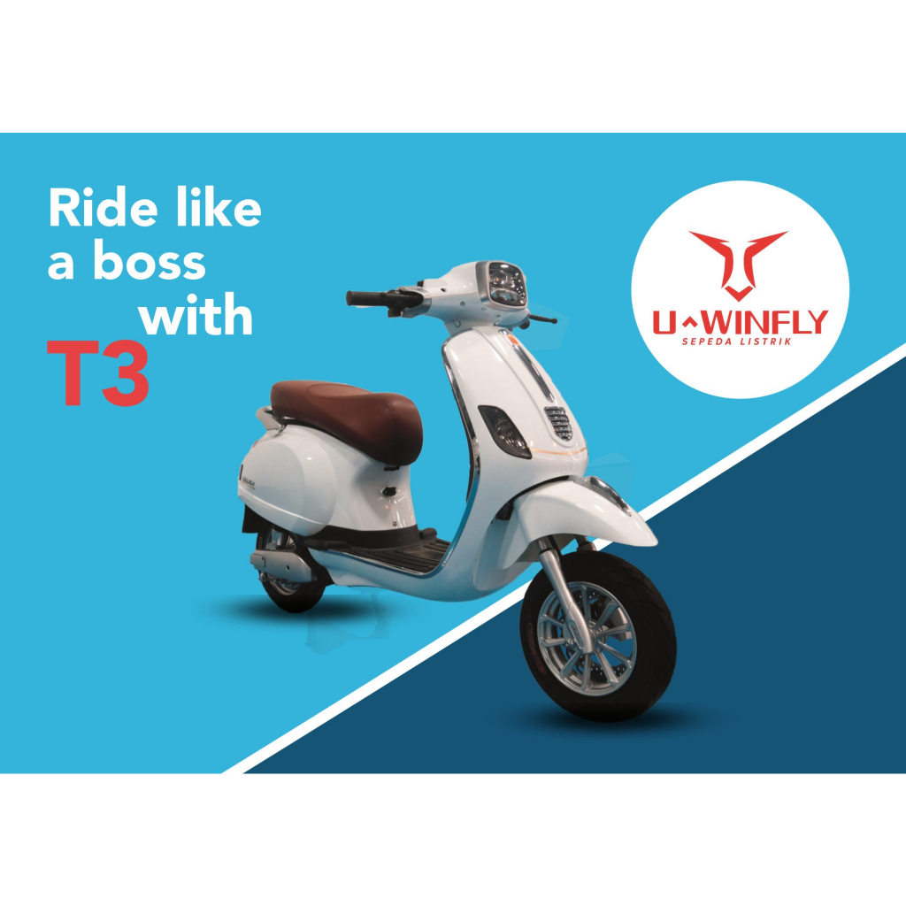 Motor Listrik Vespa UWINFLY T3 Scooter Matic Garansi