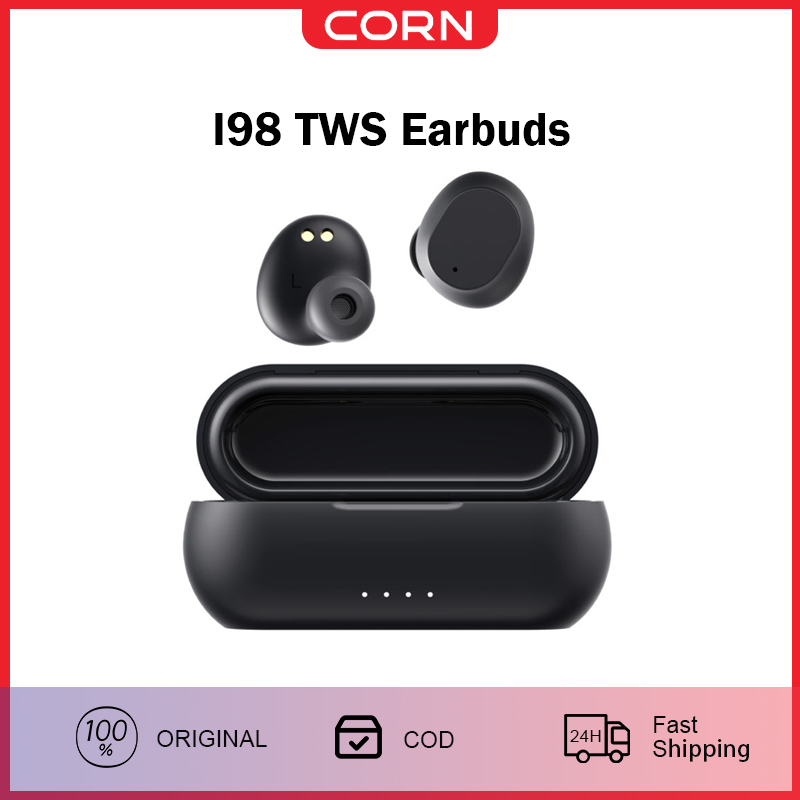 I98 TWS Earbuds bluetooth V5.0 IPX5 Waterproof Environmental Noise Cancellation Earphone Hands-free Touch-sensitive Control -Putih