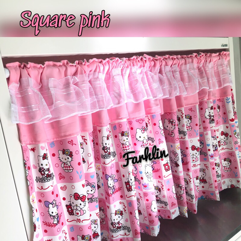 Gorden kolong dapur pink hello kitty/TIRAI DAPUR HELLO KITTY