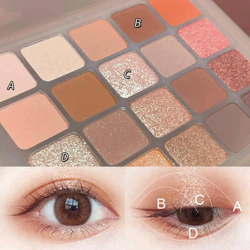 Eye shadow karamel kastanye asli palet eye shadow dua belas warna ins paritas siswa harian bumi mutiara berkilau bersih merah gaya yang sama diimpor dari Korea