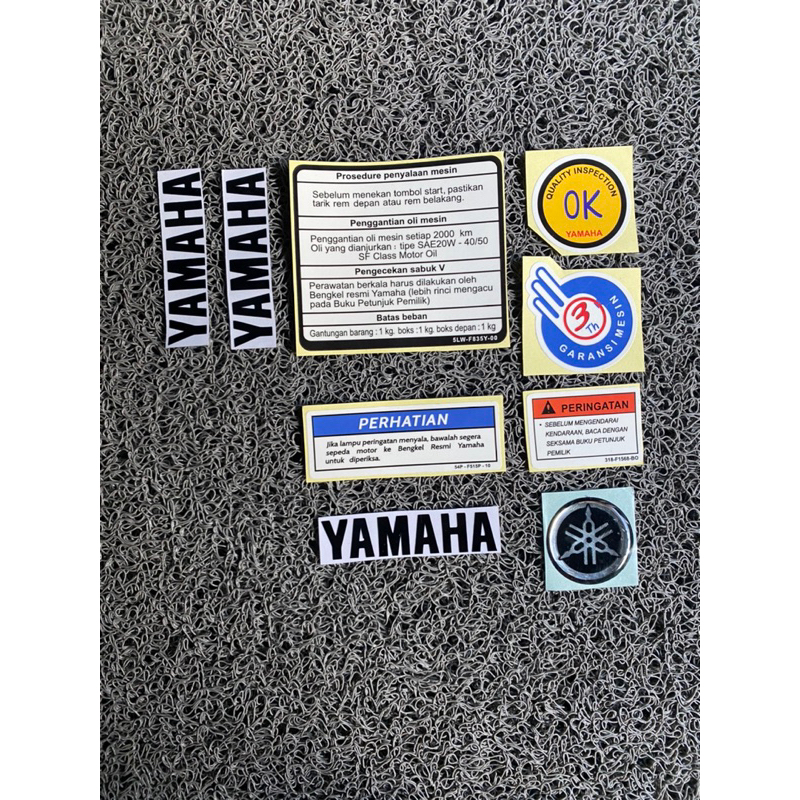 Sticker Warning Yamaha Mio Sporty Garnis/Smile Set Emblem Dasi Sticker stiker warning set pet stop b
