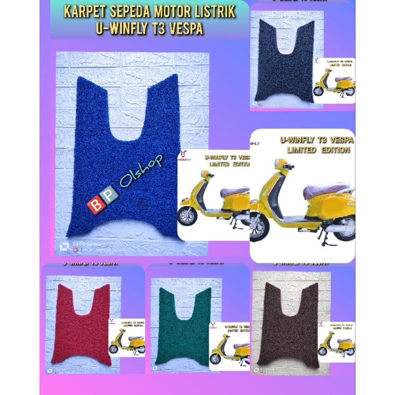 Karpet Bordes Sepeda Motor Listrik U-Winfly T3 Vespa Limited Edition