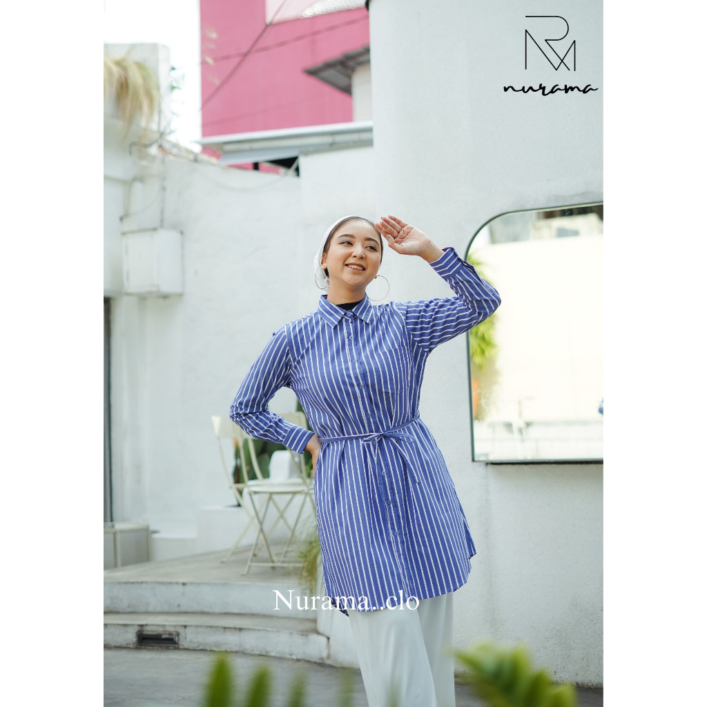 Nurama - Akleema Tunik Stripes | Tunic Motif Garis - Garis