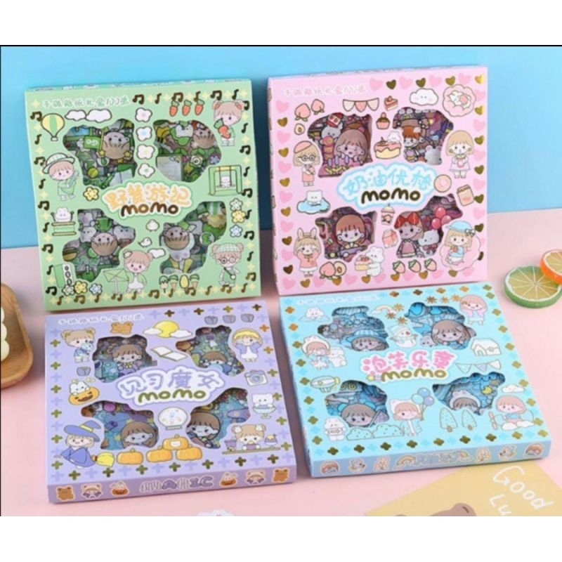 

stiker 2D, stiker momo, stiker kotak 100 pcs