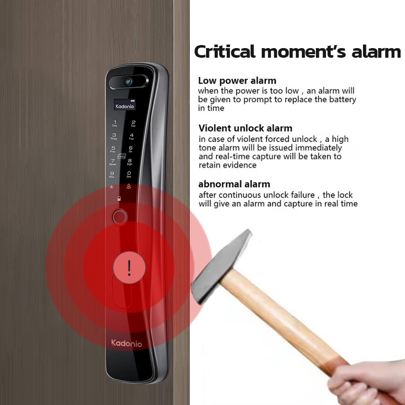 Kadonio kunci pintu digital kunci pintar Smart Door automatic kunci digital kunci pintu sidik jari dengan Kamera viewer kunci pintu fingerprint