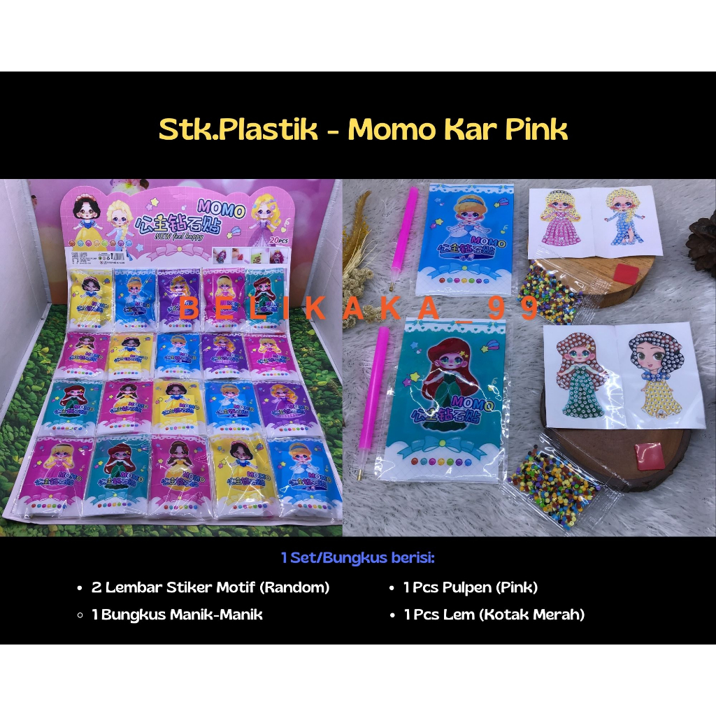 STIKER DIY TEMPEL MANIK MANIK DIAMOND AKRILIK GANTUNGAN PAINTING GLITTER KEMASAN PLASTIK / STIKER MANIK AKRILIK GANTUNGAN / STIKER DIAMOND / STIKER GLITTER / STICKER MANIK / STICKER GLITTER / STICKER DIAMOND PAINTING / STIKER MANIK-MANIK