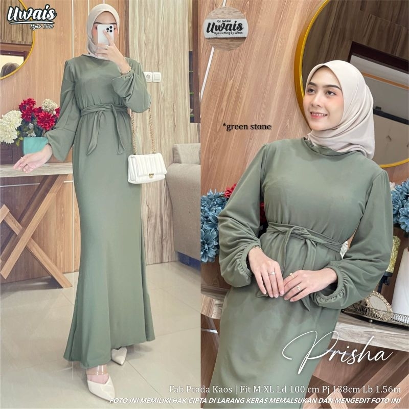 Uwais Prisha Maxy | Gamis Prada Kaos Prisha Dress Original By Uwais Hijab