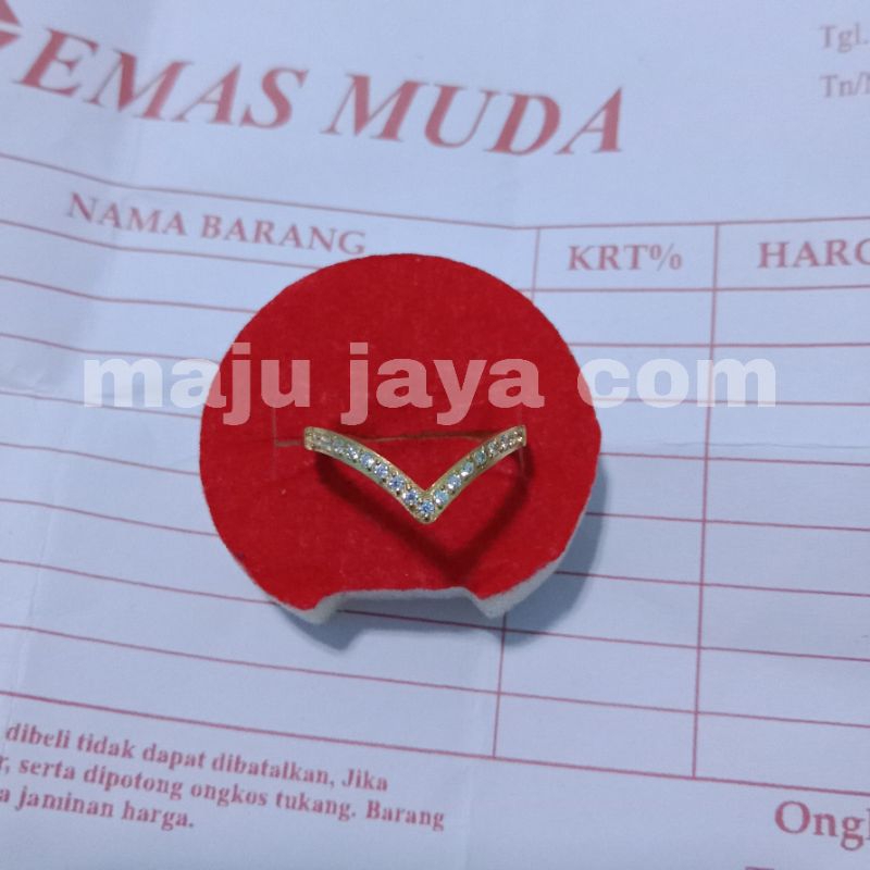 cincin fuji permata asli emas mudah berlapis kadar rendah 17,8 (free surat)