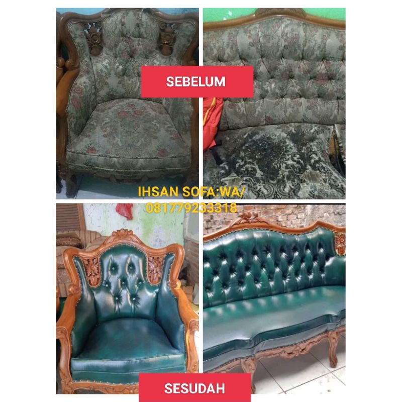 ganti kain dan tambah busa sofa/ service sofa
