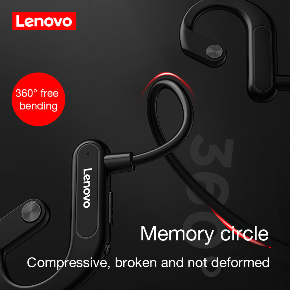 Lenovo Thinkplus Air Conduction Earphone Wireless Bluetooth 5.0 - X3 - Black