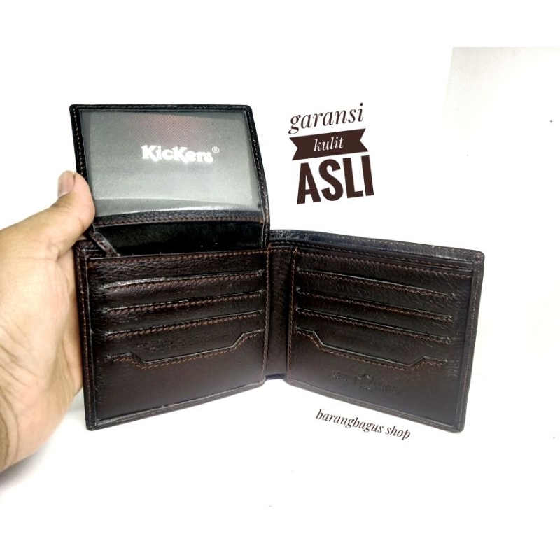 Dompet Kulit asli Pria Import Kickers model tempat kartu banyak