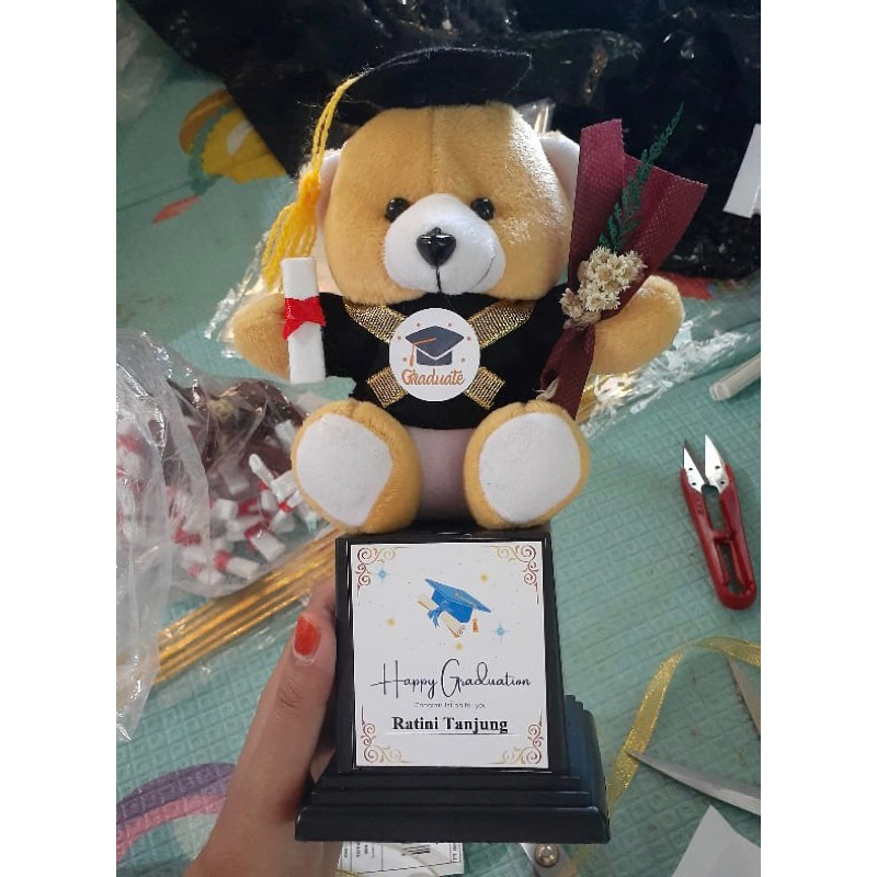 PIALA BONEKA WISUDA TEDY BEAR | HADIAH WISUDA | SOUVENIR WISUDA