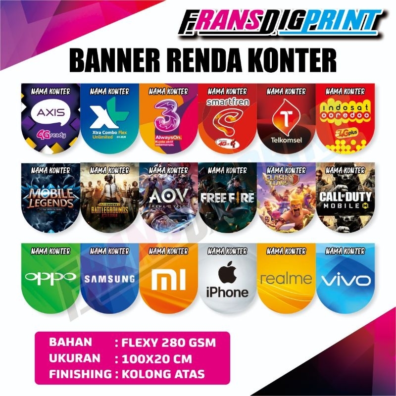 banner konter , renda konter , flag banner