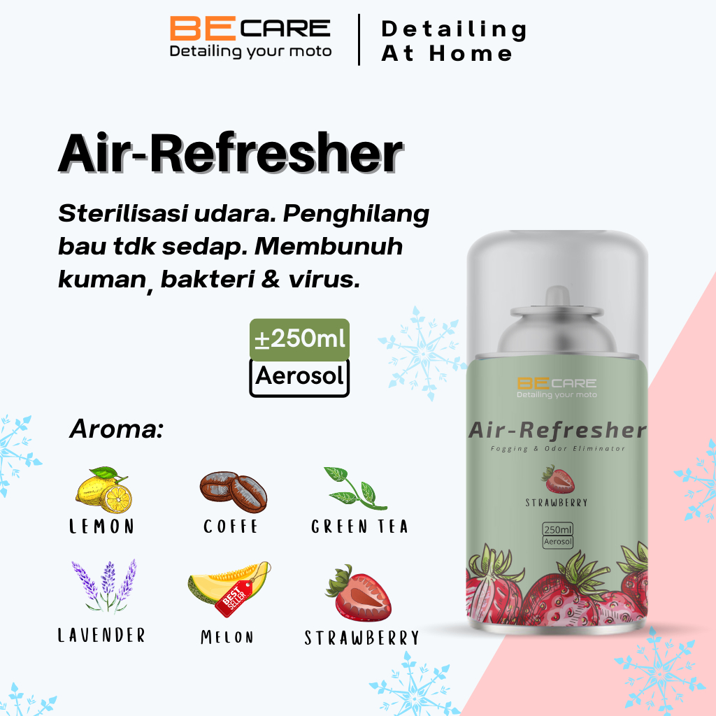 Air Refresher - Odor Eliminator - BeCare Detailing - Fogging Disinfectant desinfektan spray  Freshener penghilang bau pembersih udara Mobil car