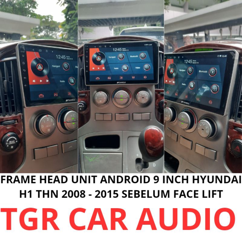 frame head unit android 9 inch hyundai h1 2008 - 2015