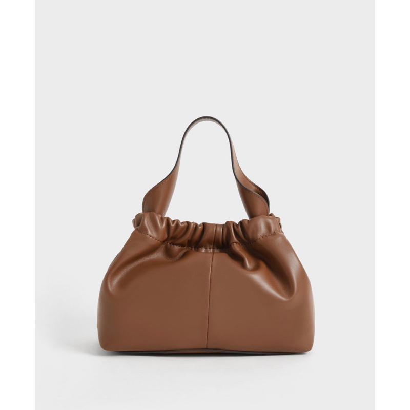 Charles & Keith - Ally Ruched Slouchy Bag Chocolate