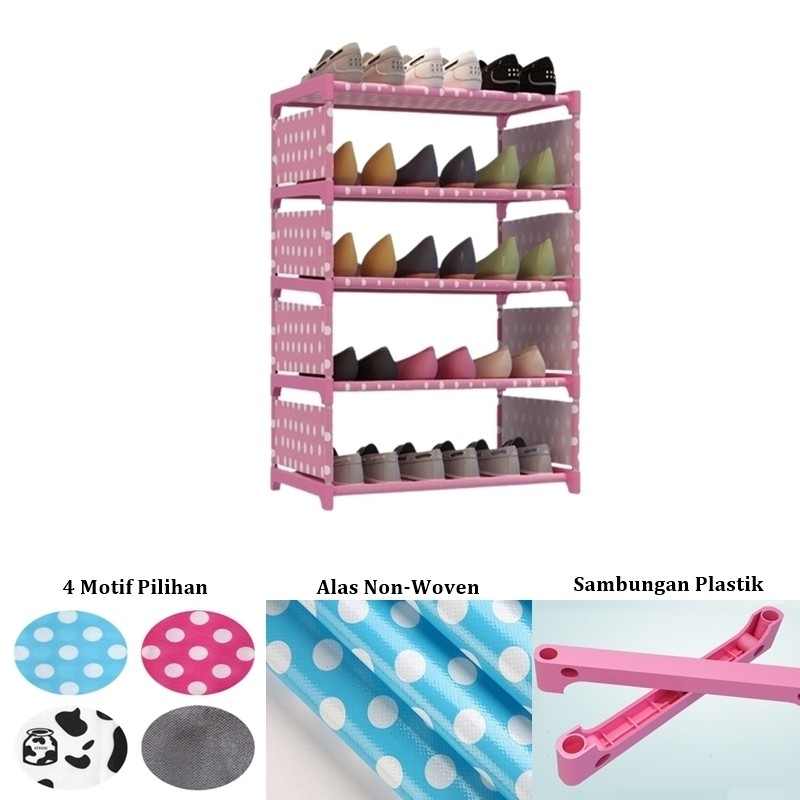 Rak sepatu portable Tempat sandal Shoes rack 5 susun 1033