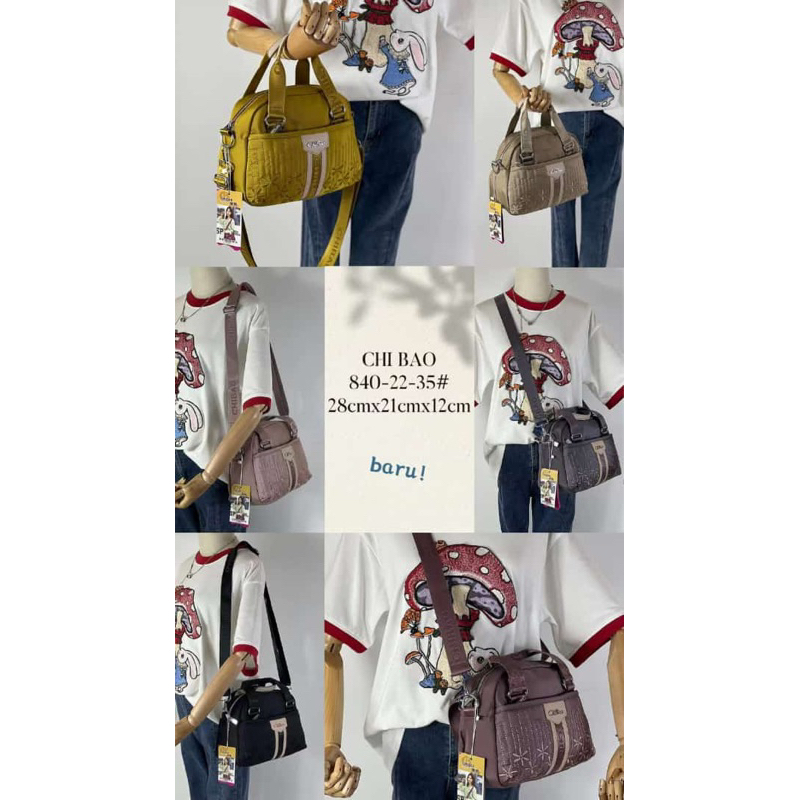 CB840-22-35 TAS WANITA IMPORT CHIBAO 2in1 JINJING DAN SELEMPANG
