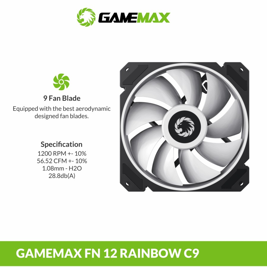 Fan Casing GameMax FN-12Rainbow-C9 ARGB CPU Fan