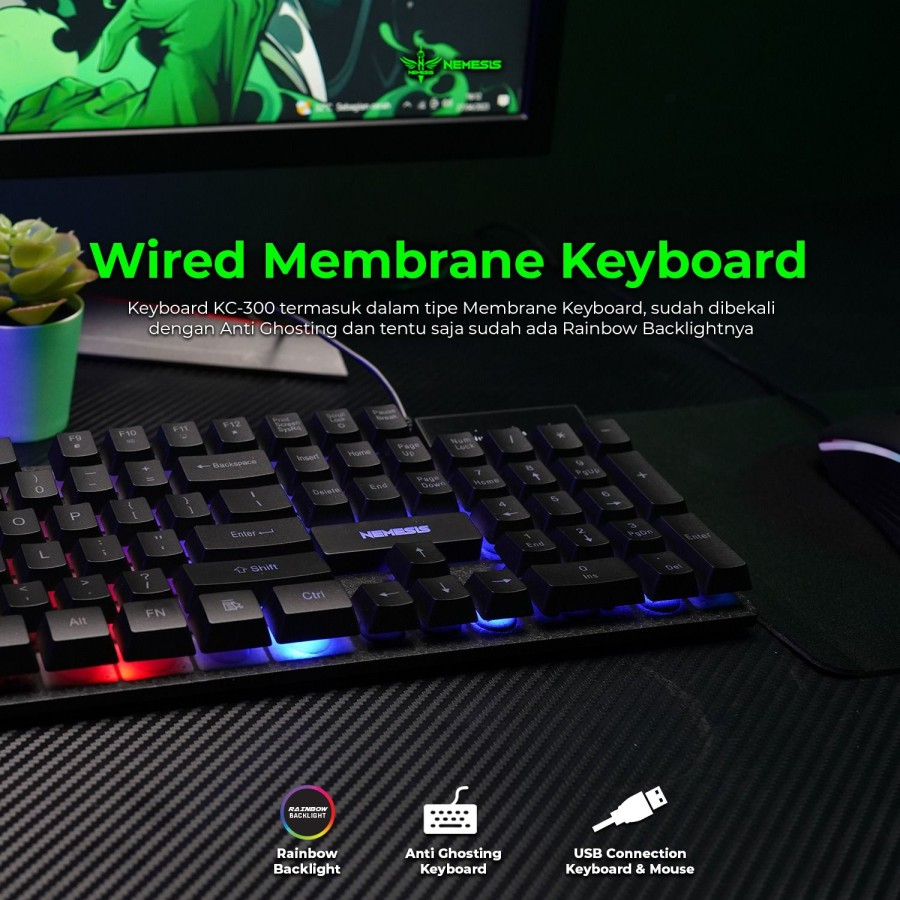 Nyk Nemesis HUSKAR KC- 400 Keyboard Mouse Gaming Combo 3 in1 / Huskar Kc 400