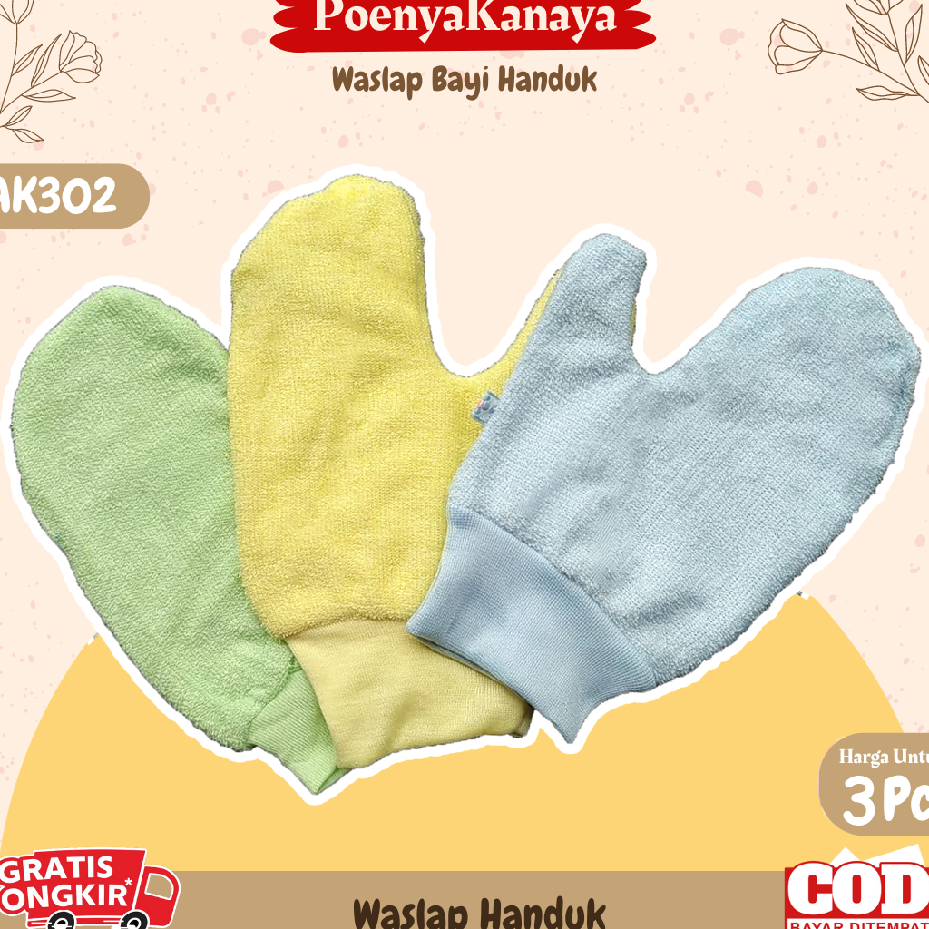 3pc Waslap Bayi Handuk AK302