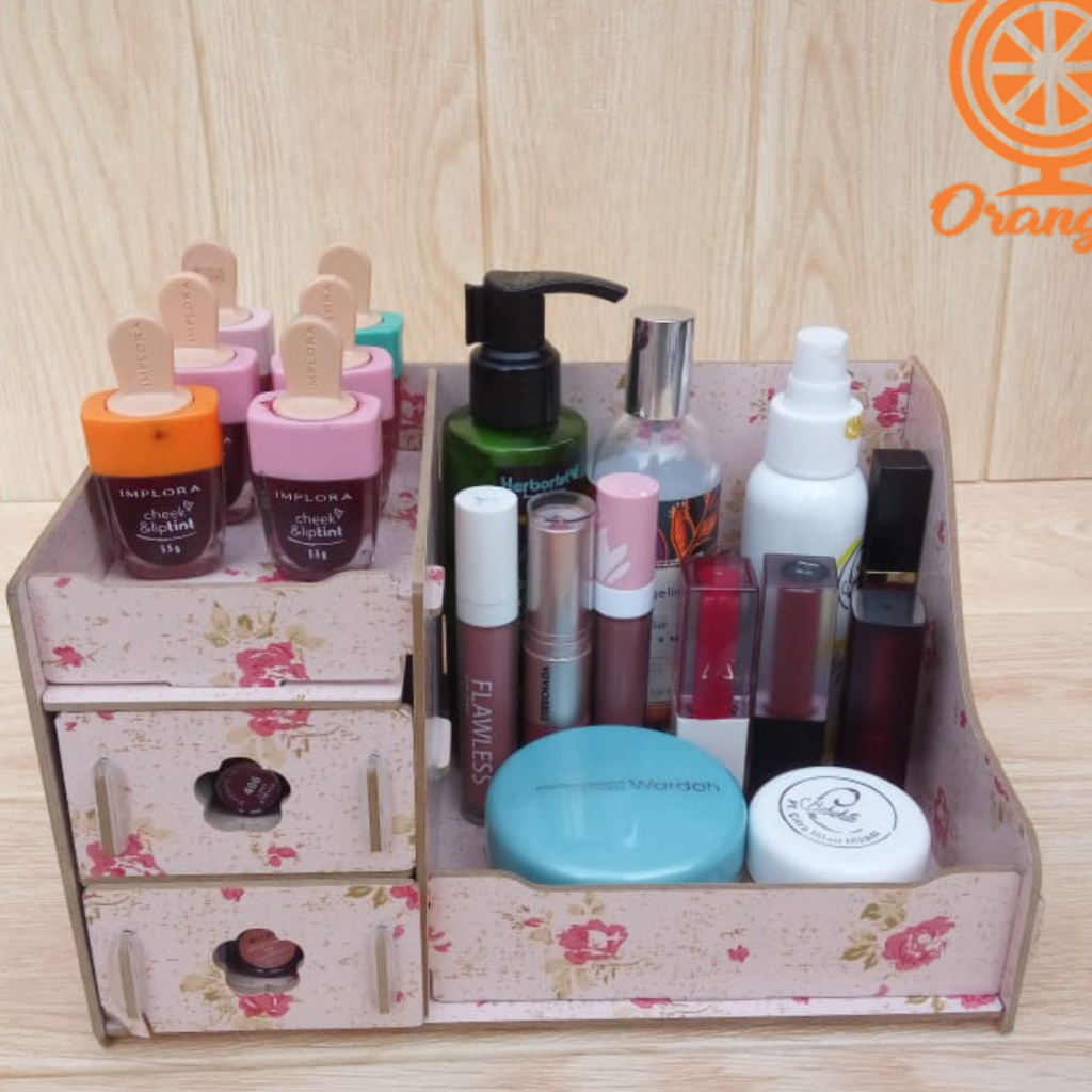 Rak Kosmetik Mini Bahan Kayu Tempat Cosmetic Storage Mini Rack Rak Tempat Makeup