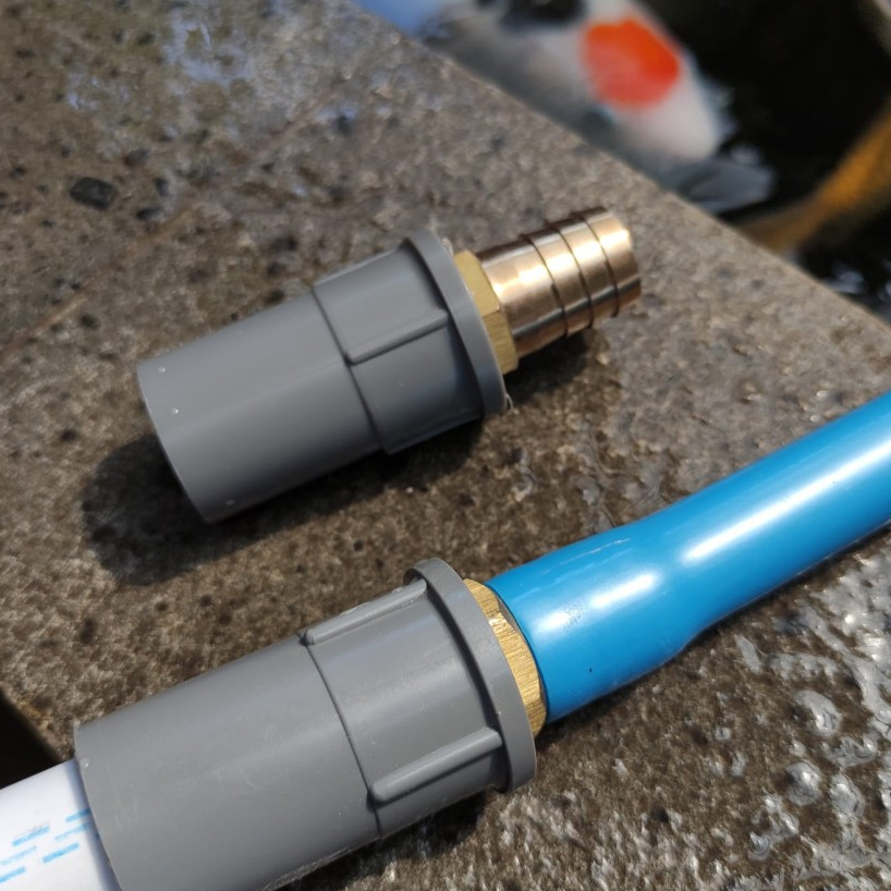 Konektor Selang Udara Kolam Koi ke Pipa 3/4" Pembagi Pompa Aerator Konektor Selang 3/4" x 1/4" Konek