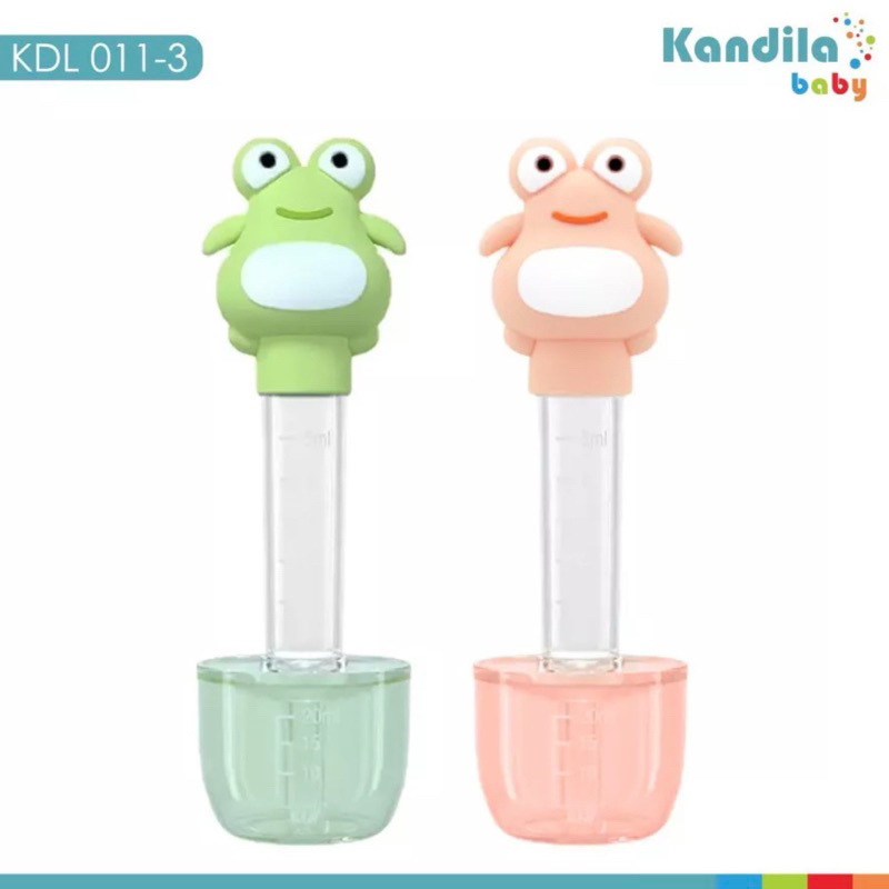 Kandila Baby Silikon Medicine Feeder Pipet Bantu Kasih Obat Bayi Anak + BOX + Cangkir Wadah Obat Pipet Kartun Silikon Lucu