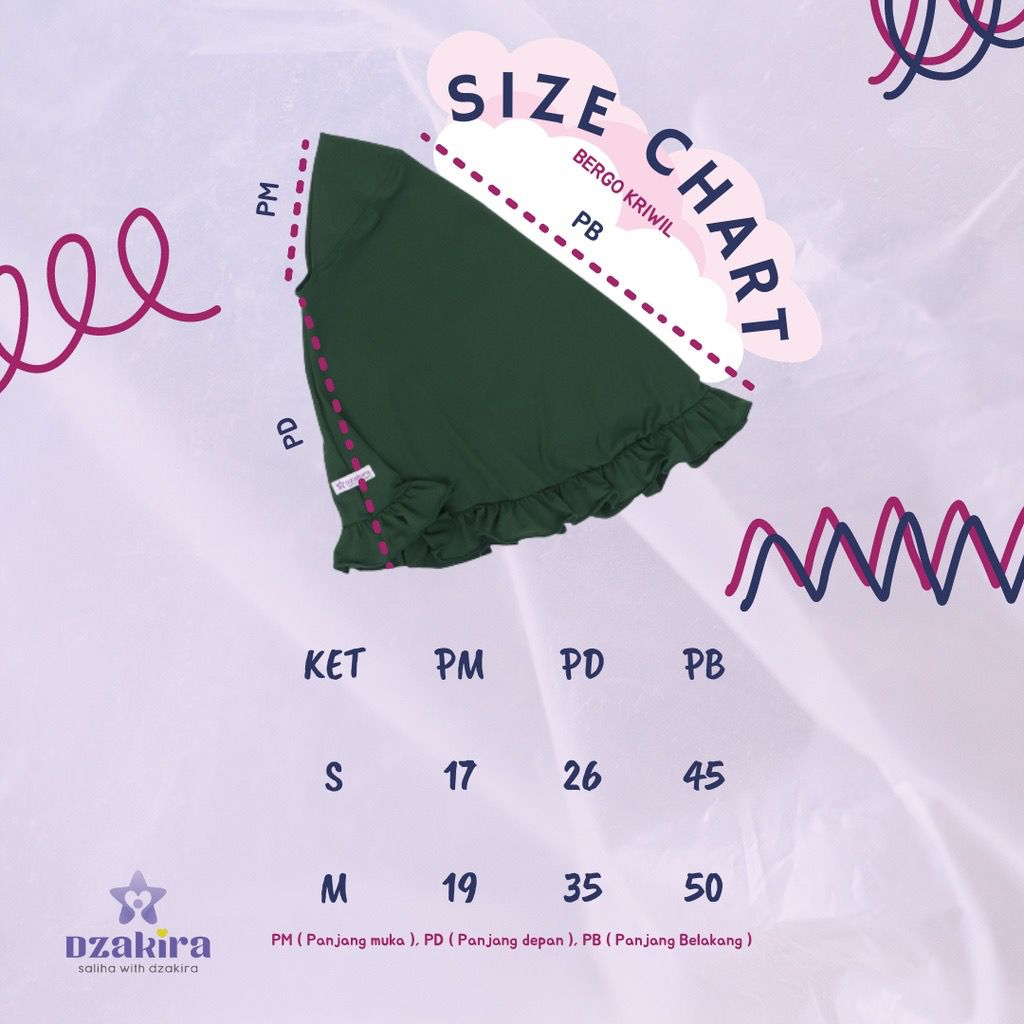 Jilbab bergo anak jilbab cemara usia 0-5 tahun