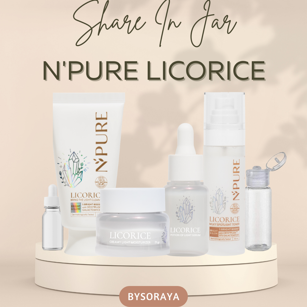 [SHARE IN JAR] N'PURE LICORICE BRING THE LIGHT CLEANSER, MILKY SPOTLIGHT TONER, POTION OF LIGHT SERUM, CREAMY LIGHT MOISTURIZER