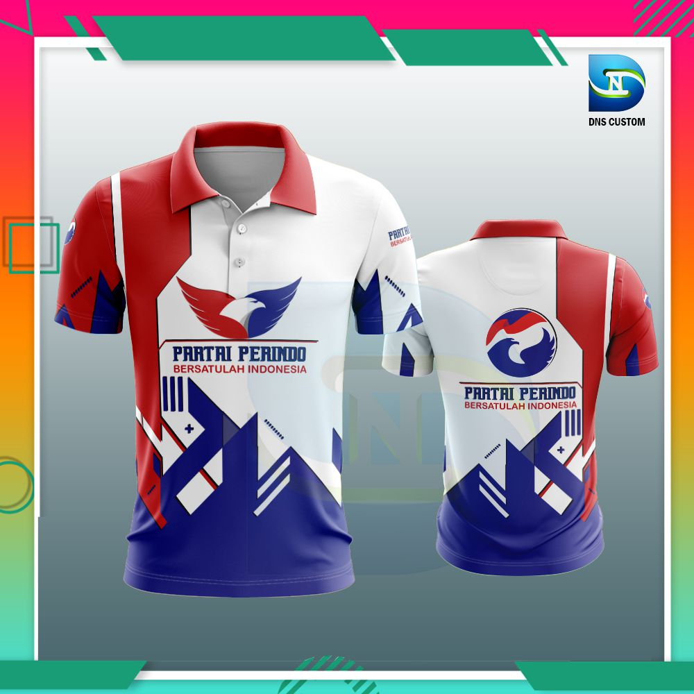Baju T-Shirt Partai Perindo Fullprint || Kaos Wangki Pria Dewasa Partai Perindo || Baju Partai Perin