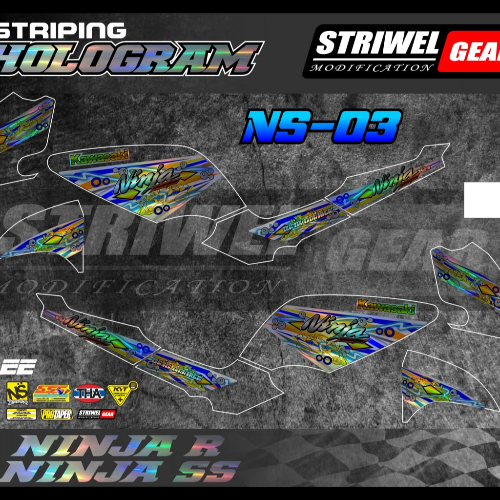 Ninja R/SS Striping Variasi Hologram Kawasaki Ninja R/SS Kode NS-03