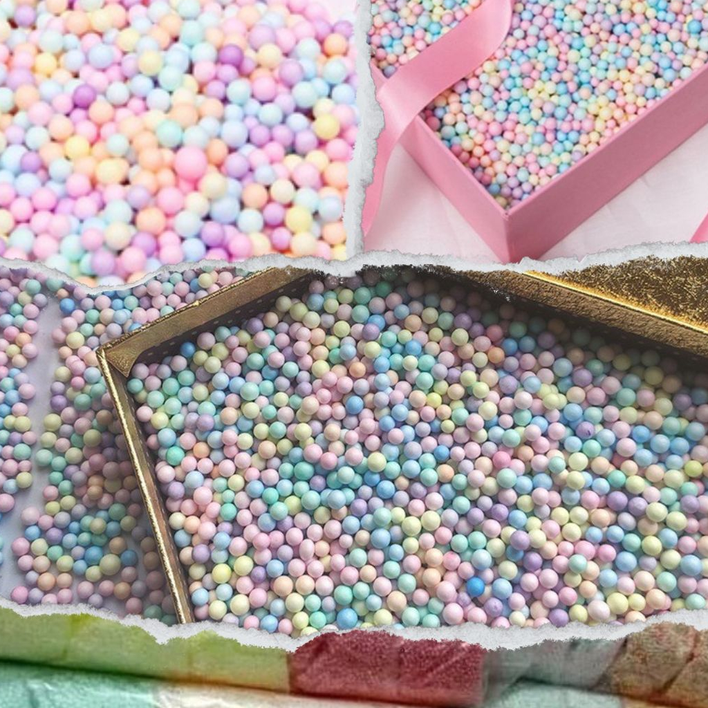 BEST SELLER|TERMURAH BERKUALITIS TERBAIK|Butiran salju styrofoam sterofoam bulat kecil warna warni g