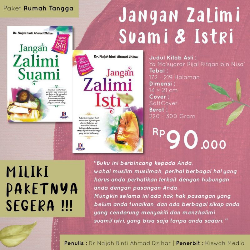 

Buku Suami Istri, Jangan Dzolimi Suami & Istri