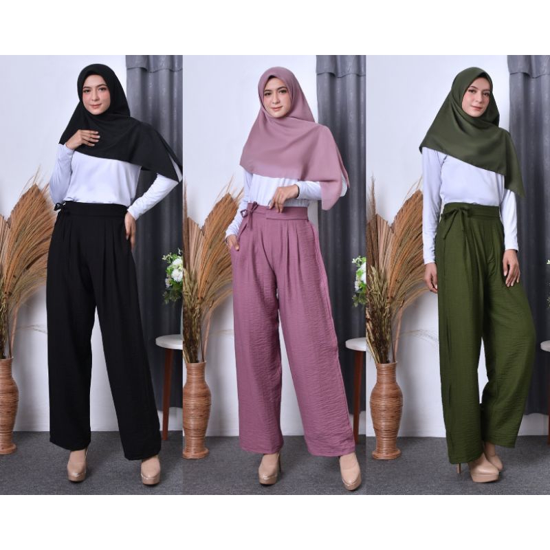 AMEERA Kulot || Kulot Pololinen Premium || Loose Pant Panjang +- 100 cm