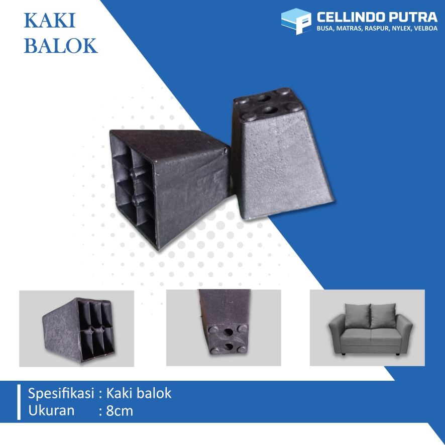 Cellindo Kaki Balok Plastik Kotak Ukuran 6 & 8cm Aksesoris Sofa