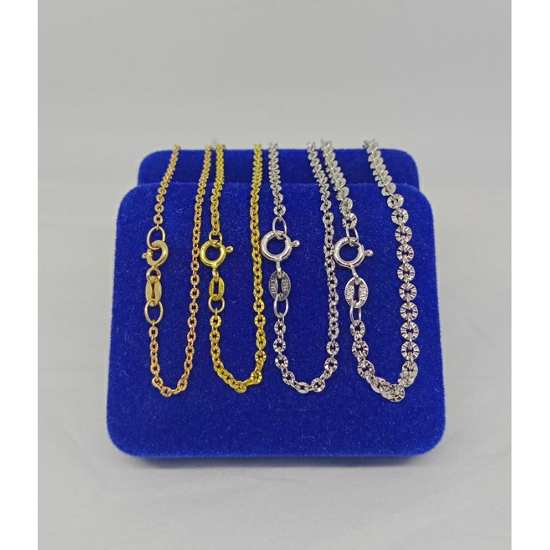 kalung rantai nori ukir/perak asli silver 925 lapis emas/perhiasan fashion