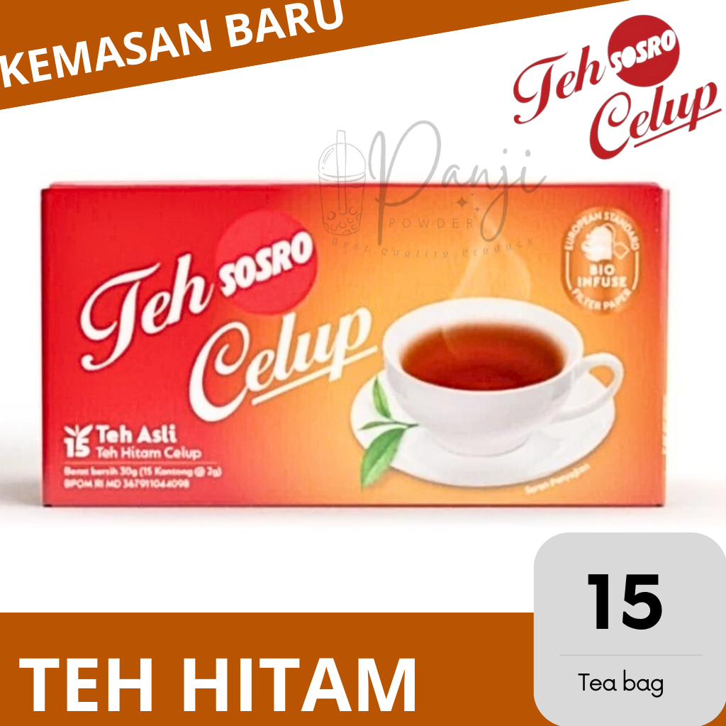 TEH SOSRO CELUP ISI 15 / 1 PACK ISI 10 BOX TEH CELUP SOSRO ISI 15 1 PACK TEH SOSRO CELUP GROSIR TEH CELUP SOSRO KEMASAN BOX ISI 15