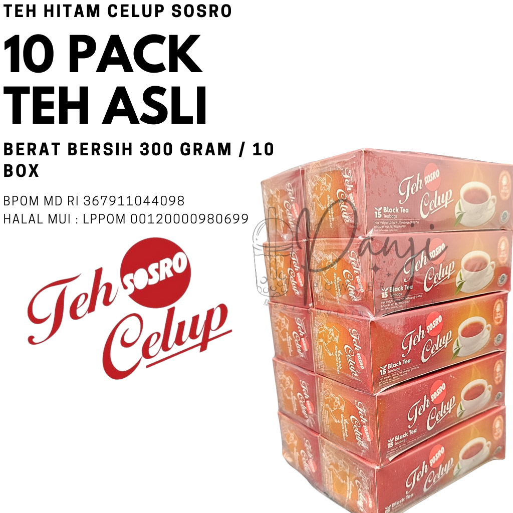 TEH SOSRO CELUP ISI 15 / 1 PACK ISI 10 BOX TEH CELUP SOSRO ISI 15 1 PACK TEH SOSRO CELUP GROSIR TEH CELUP SOSRO KEMASAN BOX ISI 15