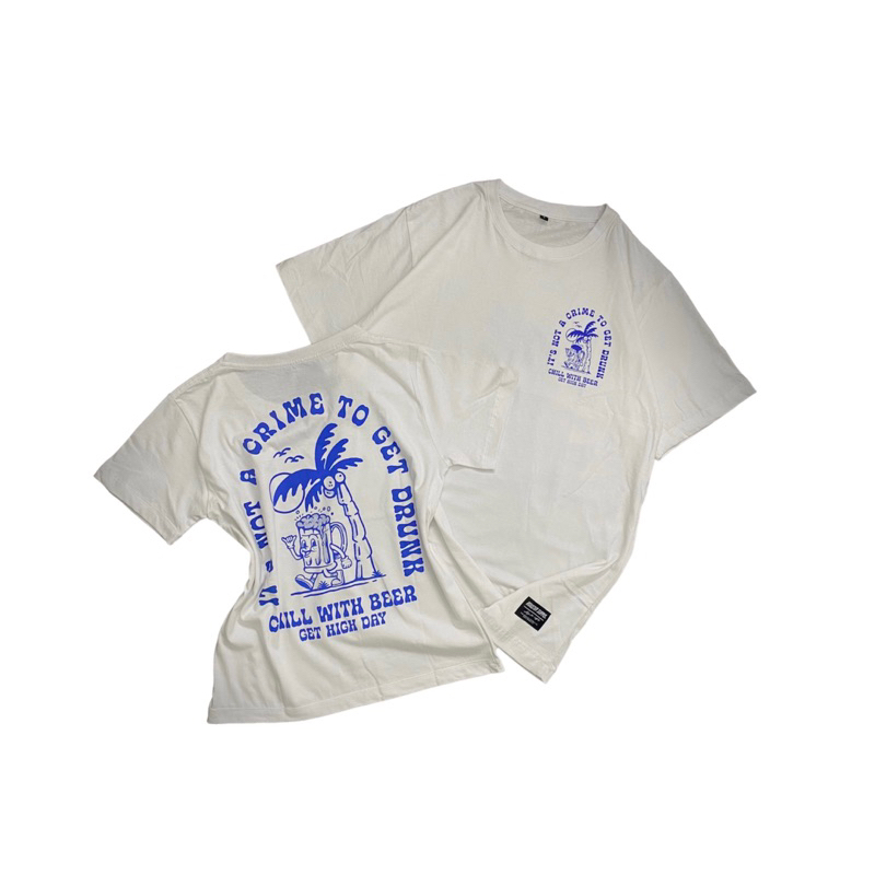 BAJU KAOS DISTRO TERBARU MOTIF “CHILL WITH BEER”
