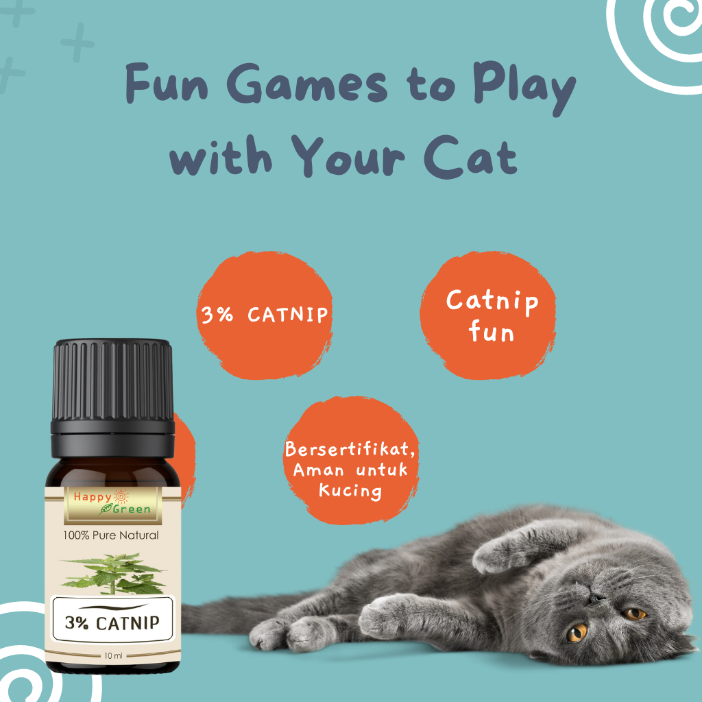 Happy Green 3% Catnip Essential Oil - Catmint Oil Minyak untuk Kucing Nepeta cataria