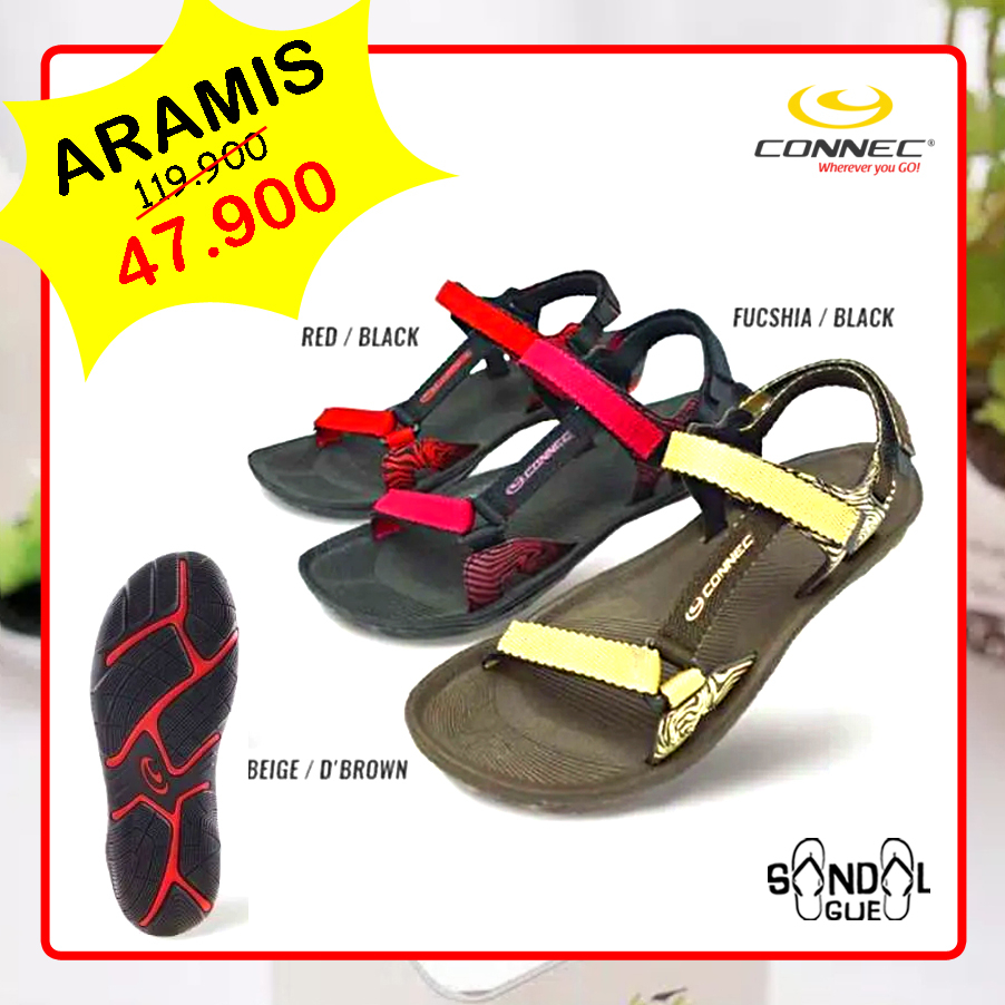 PROMO SANDAL WANITA KEKINIAN CONNEC ARAMIS 100% BARU