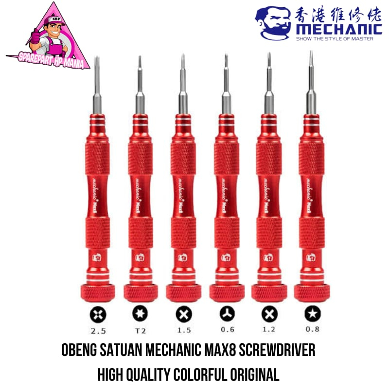 OBENG SATUAN MECHANIC HIGH QUALITY COLORFUL MAX8 Y0.6/0.8/T2/+1,5/+2,5