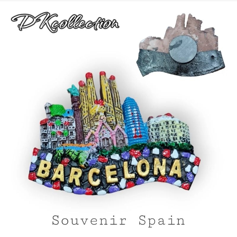 Magnet kulkas Madrid magnet Barcelona magnet spanyol Souvenir Spain tempelan kulkas Madrid barcelona